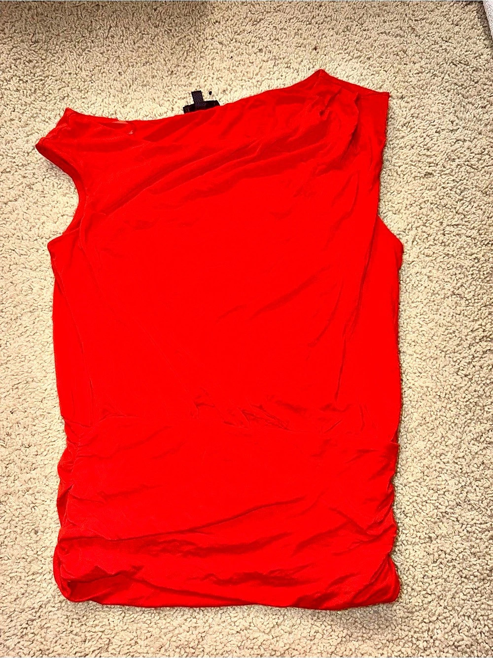 Dynamite Red Ruched Tank Top - Picture 2 of 4